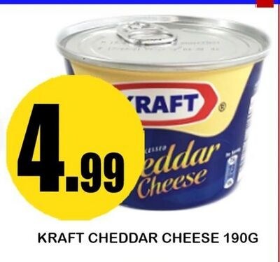 KRAFT CHEDDAR CHEESE 190G