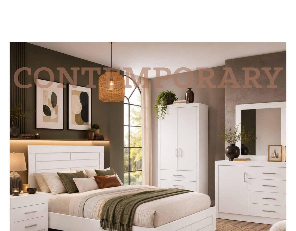 4 Pieces Set - Queen Size Bedroom Set