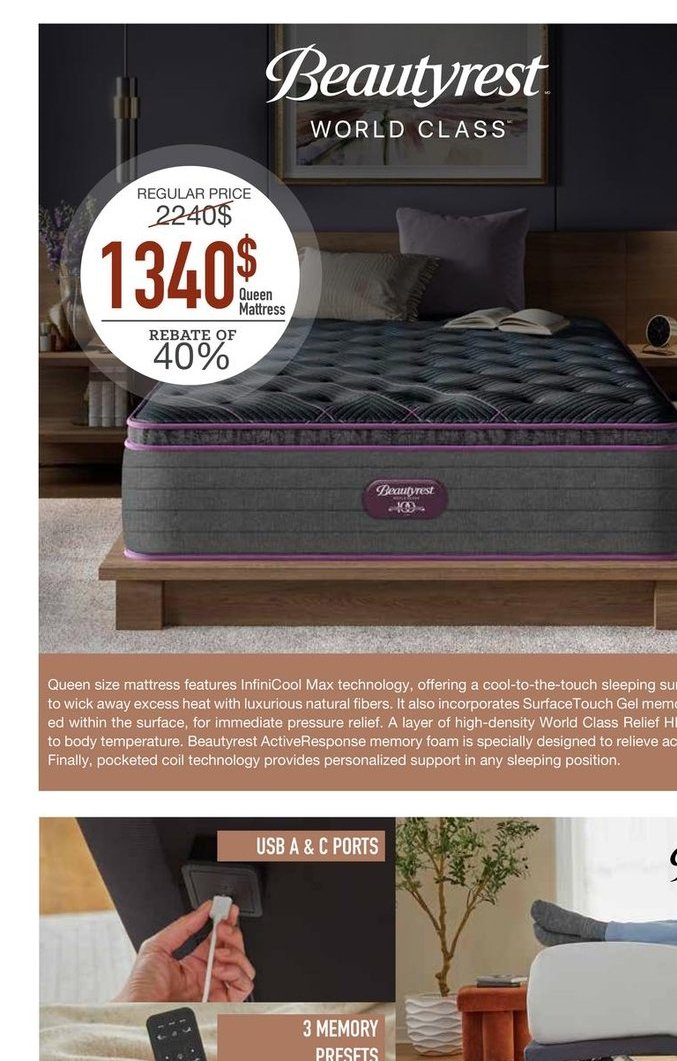 Beautyrest World Class Queen Mattress