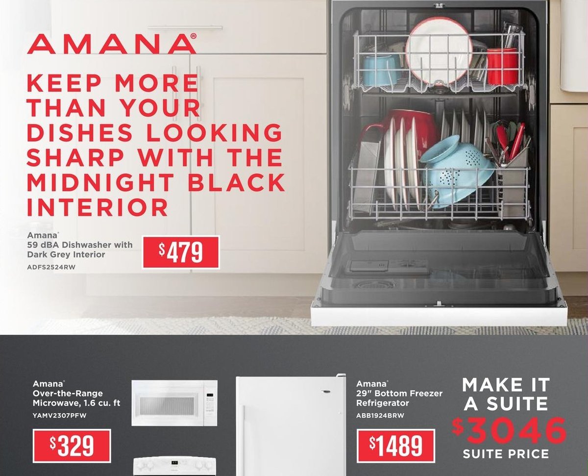 Amana 59 dBA Dishwasher with Dark Grey Interior