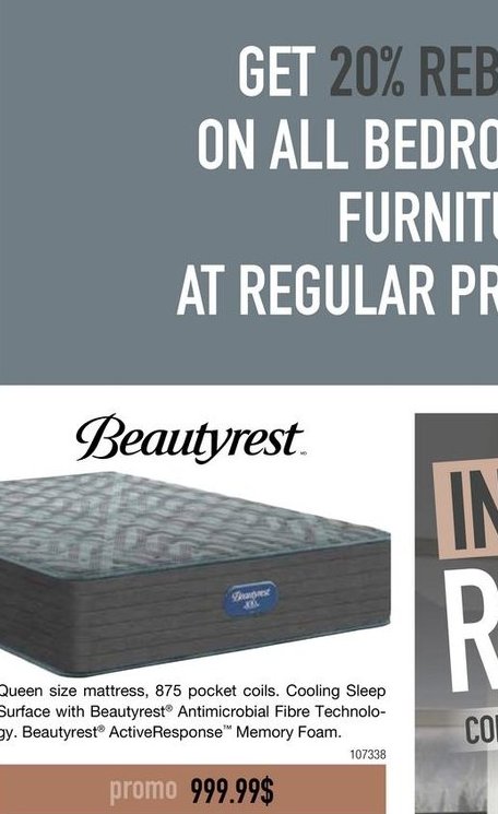 Beautyrest Queen Size Mattress 875 Pocket Coils