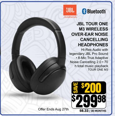 JBL TOUR ONE M3 WIRELESS OVER-EAR NOISE CANCELL…