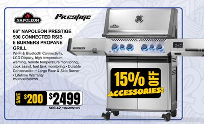 66" NAPOLEON PRESTIGE 500 CONNECTED RSIB 6 BURN…