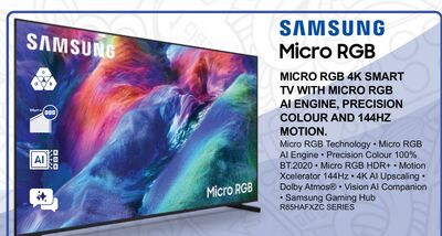 SAMSUNG 65" MICRO RGB 4K SMART TV WITH MICRO RG…