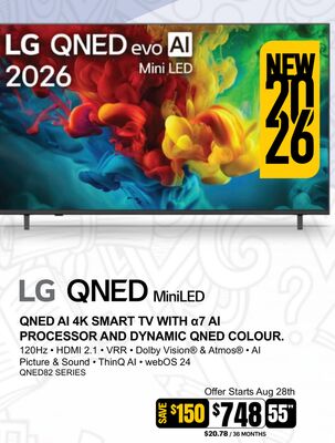 LG 55" QNED AI 4K SMART TV WITH α7 AI PROCESSOR…