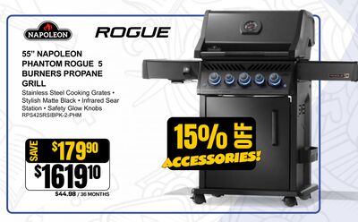 55" NAPOLEON PHANTOM ROGUE 5 BURNERS PROPANE GR…