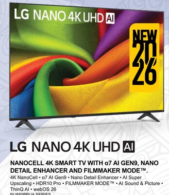 LG 55" NANOCELL 4K SMART TV WITH a7 AI GEN9, NA…