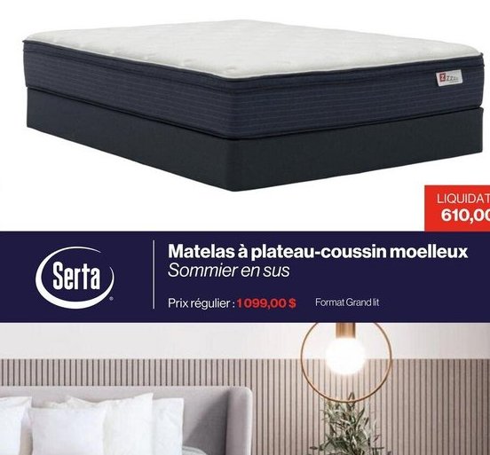 Serta Matelas à plateau-coussin moelleux - Somm…