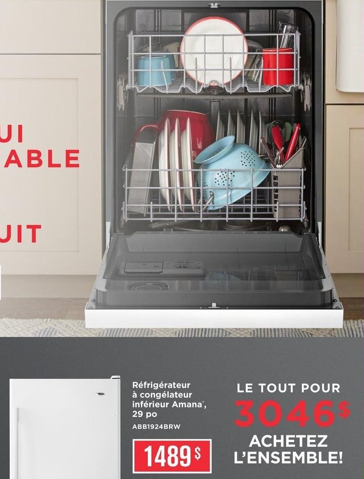 Lave-vaisselle à intérieur gris foncé Amana