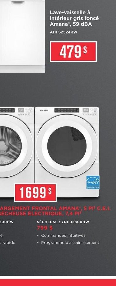 Lave-vaisselle à intérieur gris foncé Amana