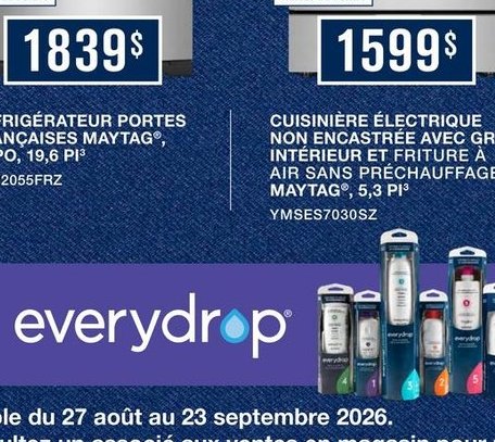 Réfrigérateur portes françaises Maytag