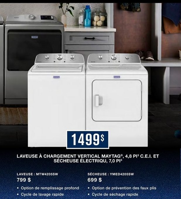 Laveuse à chargement vertical Maytag