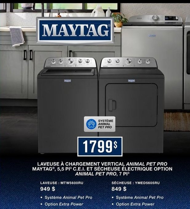 Laveuse à chargement vertical Maytag avec systè…