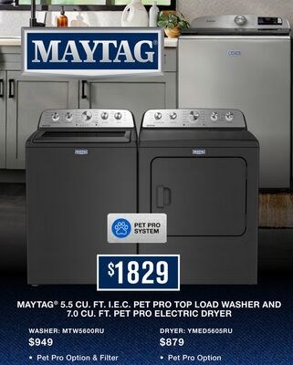 MAYTAG® 5.5 CU. FT., I.E.C. PET PRO TOP LOAD WA…