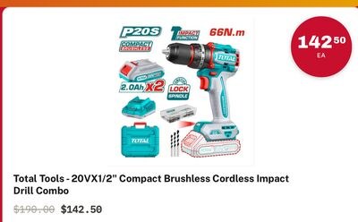 Total Tools - 20VX1/2" Compact Brushless Cordle…