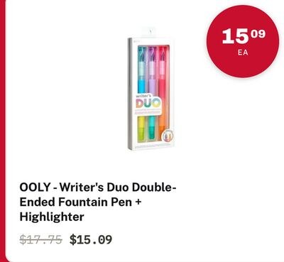 OOLY - Writer's Duo Double-Ended Fountain Pen +…