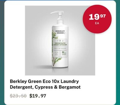 Berkley Green Eco 10x Laundry Detergent, Cypres…
