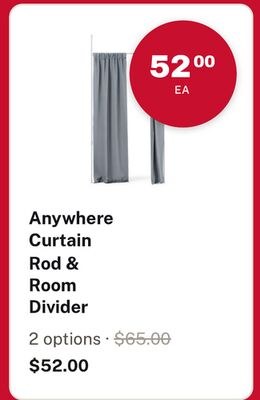 Anywhere Curtain Rod & Room Divider