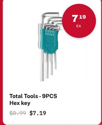 Total Tools 9PCS Hex key