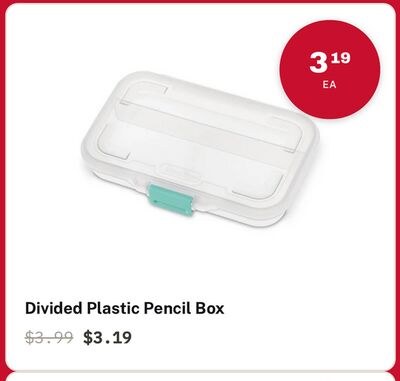 Divided Plastic Pencil Box