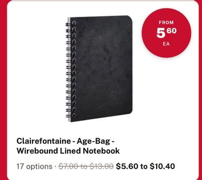 Clairefontaine - Age-Bag- Wirebound Lined Noteb…
