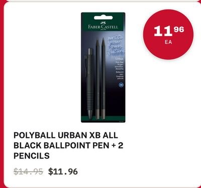 POLYBALL URBAN XB ALL BLACK BALLPOINT PEN + 2 P…