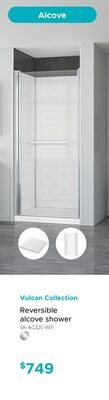 Vulcan Collection Reversible alcove shower