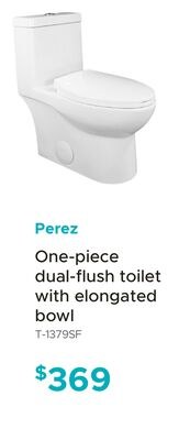Perez One-piece dual-flush toilet with elongate…