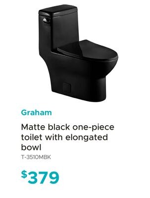 Graham Matte black one-piece toilet with elonga…