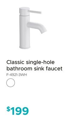 Classic single-hole bathroom sink faucet