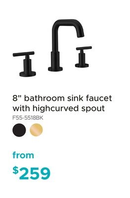 8" bathroom sink faucet with highcurved spout