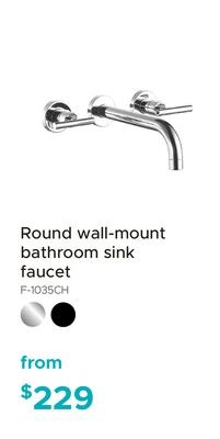 Round wall-mount bathroom sink faucet