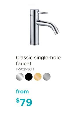 Classic single-hole faucet