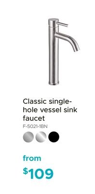 Classic single- hole vessel sink faucet