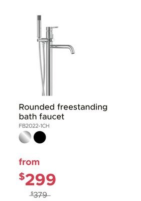 Rounded freestanding bath faucet