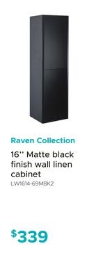Raven Collection 16'' Matte black finish wall l…
