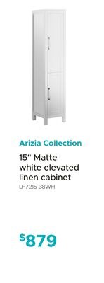 Arizia Collection 15" Matte white elevated line…