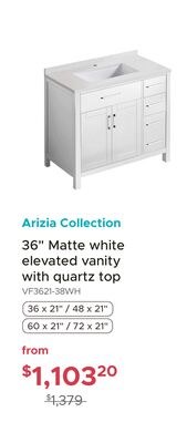 Arizia Collection 36" Matte white elevated vani…