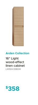 Arden Collection 16" Light wood-effect linen ca…