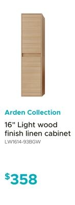Arden Collection 16" Light wood finish linen ca…