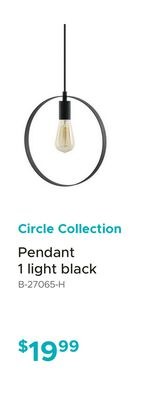 Circle Collection Pendant 1 light black
