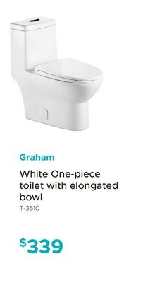 Graham White One-piece toilet with elongated bo…