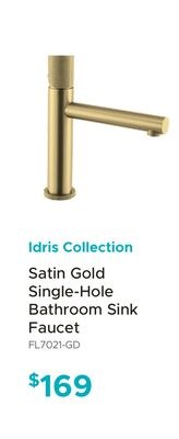 Idris Collection Satin Gold Single-Hole Bathroo…