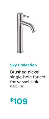 Sky Collection Brushed nickel single-hole fauce…