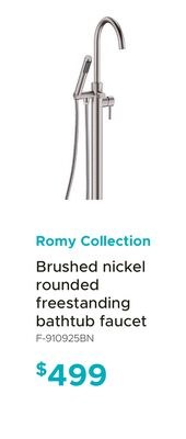 Romy Collection Brushed nickel rounded freestan…