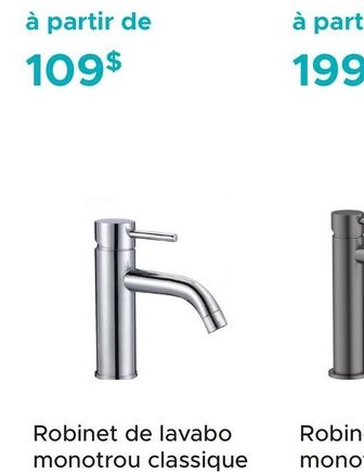 Robinet de lavabo monotrou classique