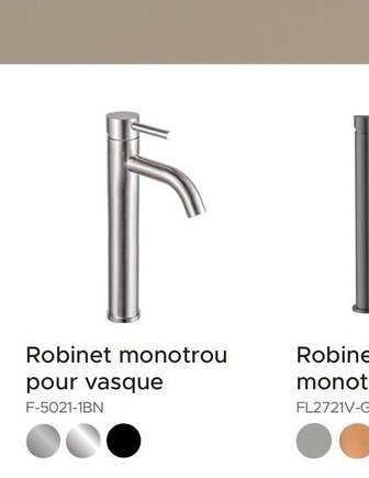 Robinet monotrou pour vasque