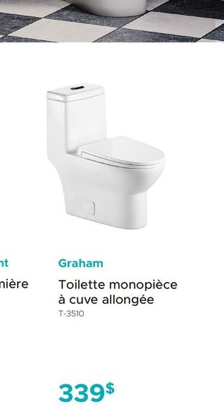 Graham - Toilette monopièce à cuve allongée