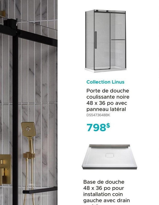 Collection Linus - Porte de douche coulissante …