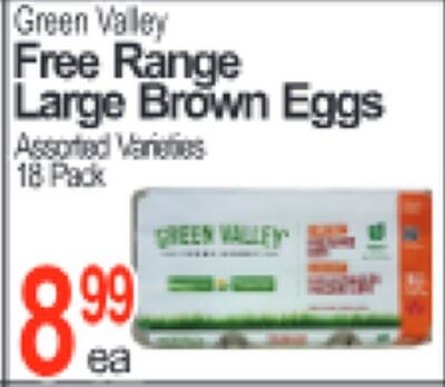 Green Valley Free Range Large Brown Eggs